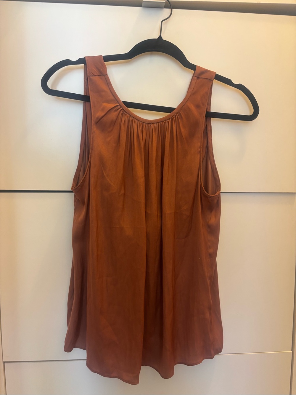 Current Air Satin Tank Top in Rust
